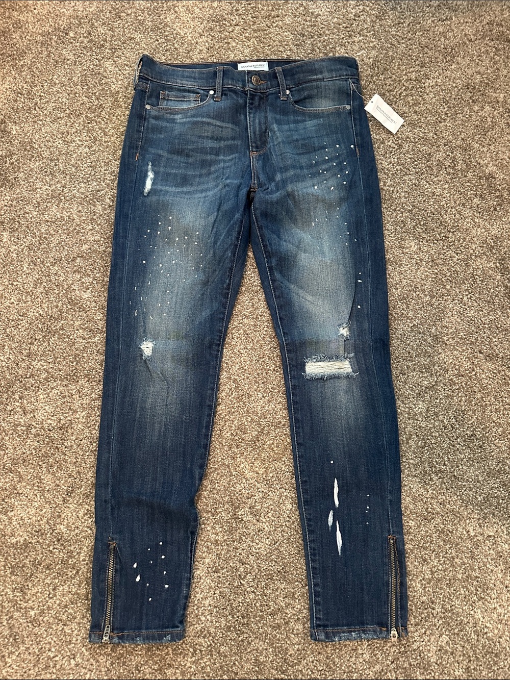 Banana Republic Dark Blue Slim women’s Jeans with Ankle Zips